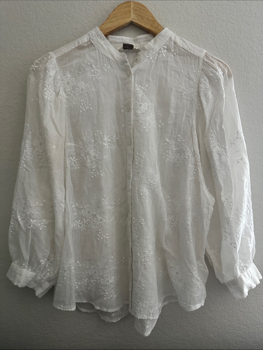 Anthropologie Pilcro Embroidered White Blouse